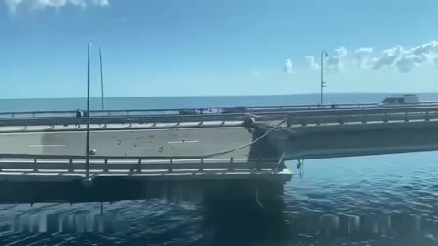 Crimean Bridge Damage After Sea Drone Attack