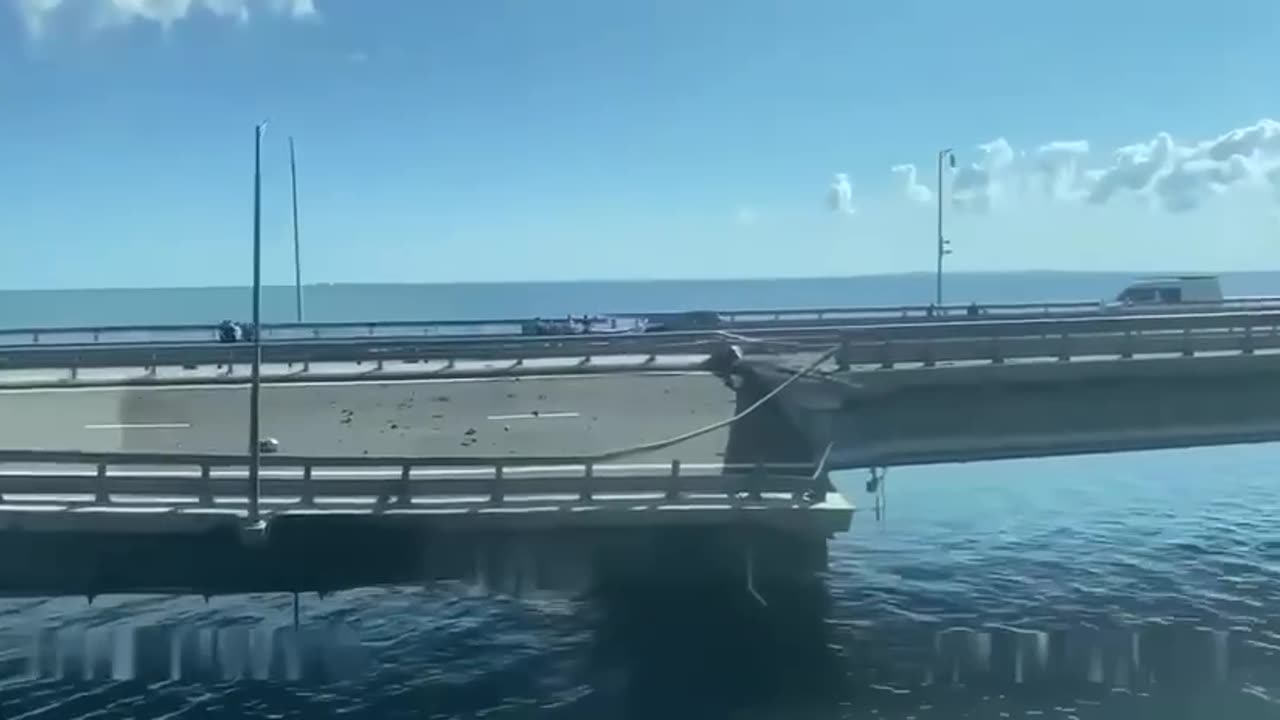 Crimean Bridge Damage After Sea Drone Attack