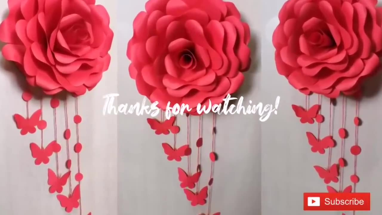 Rose Wall Hanging Craft - Wall decor craft idea