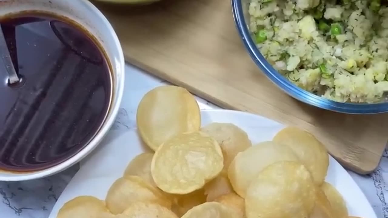 ASMR #cooking #kitchen #indianASMRworld_ Making Pani Puri #shorts #ASMRvideo #ASMRSounds