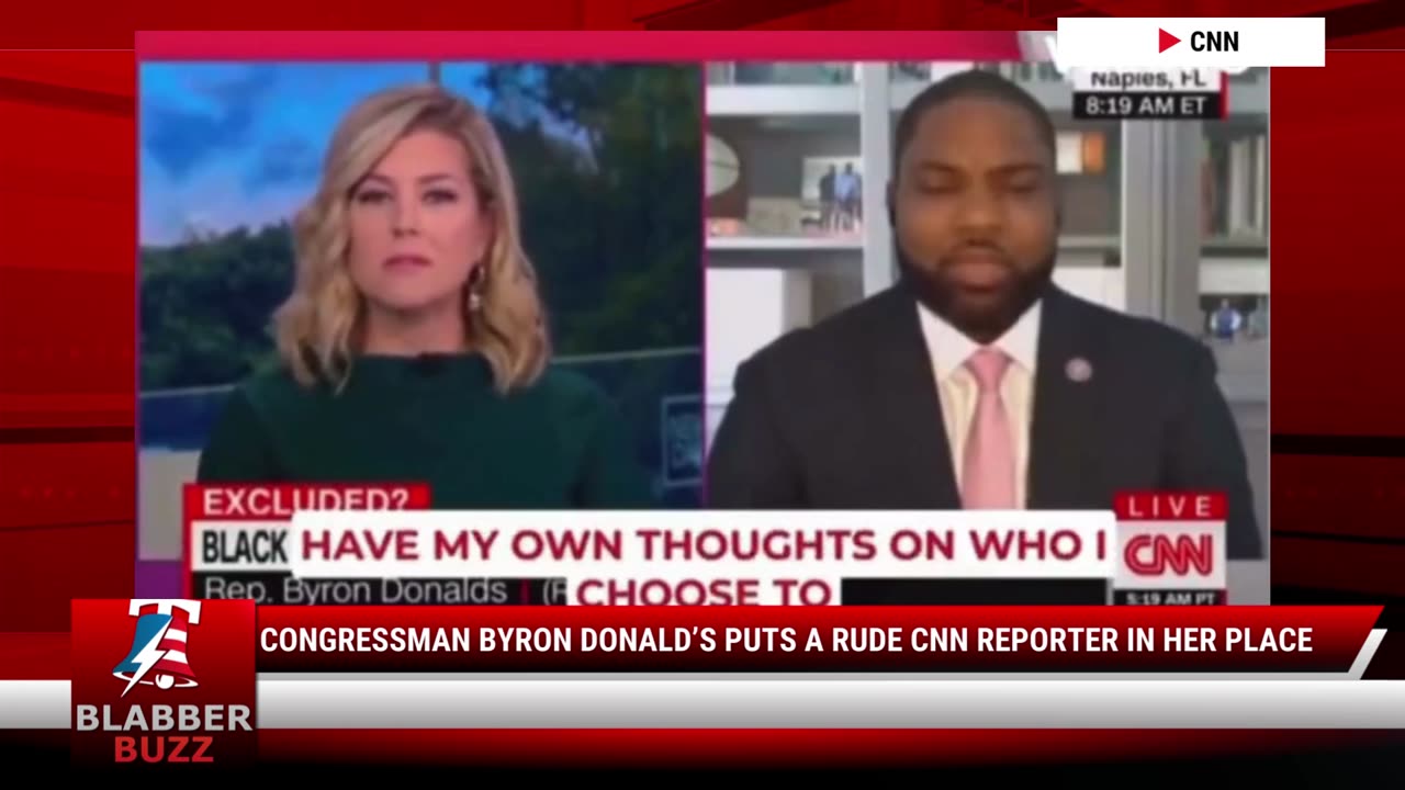 Congressman Byron Donald’s Puts A Rude CNN Reporter In Her Place