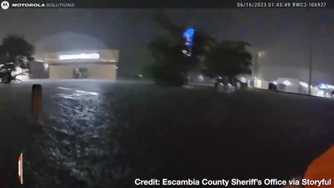 "Just Breathe!" Deputy, Civilian SUCKED INTO Drainage Pipe During Flooding