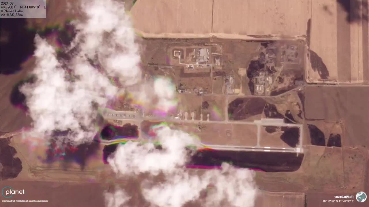 🔥👀 Satellite images of the airfield and the destroyed ammunition depot in