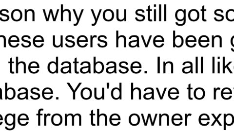 ERROR database is being accessed by other users DETAIL There are 24 other sessions using the databa