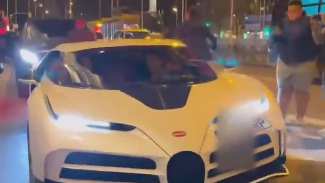 Cristiano ronaldo drives bugati