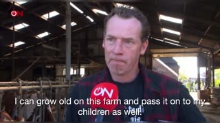 A Dutch farmer worried about his and his children's future in his own farm