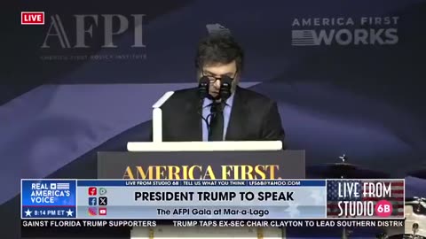 🚨 NOW: Javier Milei speaks at Mar-a-Lago “This has been the greatest political