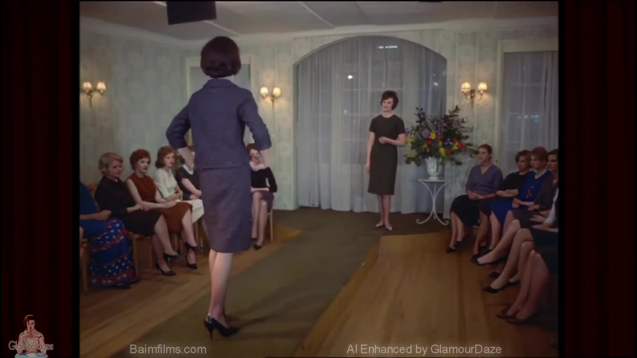 How to be a Model in 1960 in AI Restored Color Film 4K 60fps