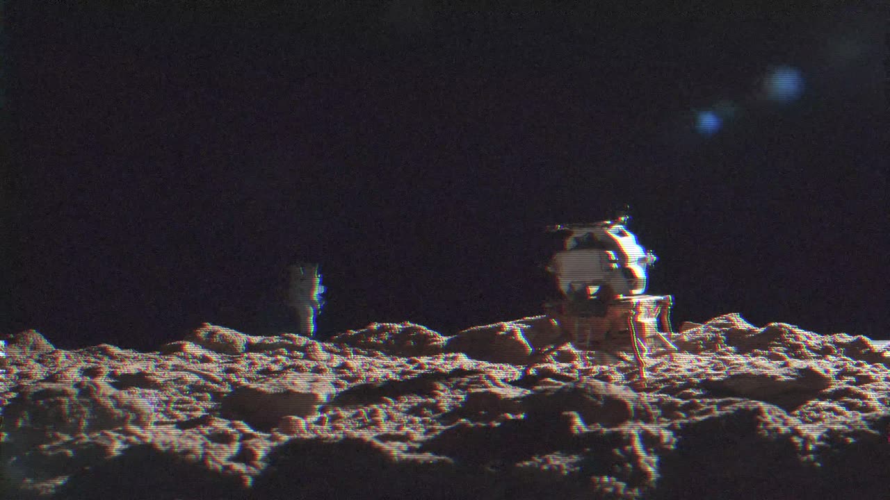 Live astronaut on moon .