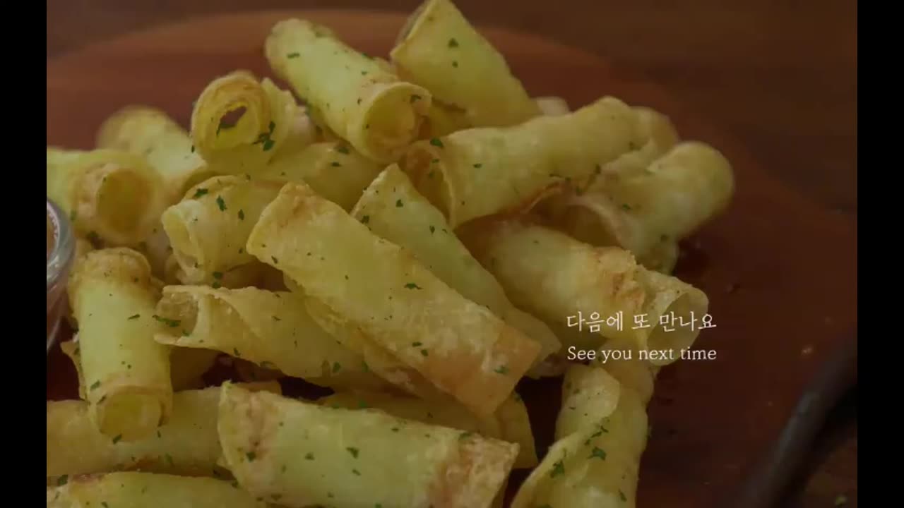 3 Ingredients, Double Crispy Fried Potatoes :: Potato Roll Chips, Potato Snacks