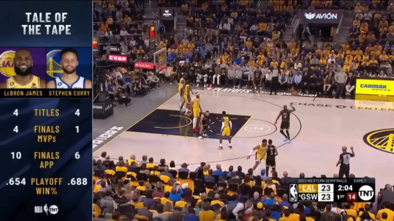 Lakers vs Warriors game 1 Qrt 1 highlights playoff 2023