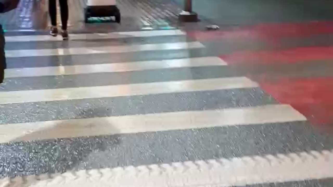 Robot crossing the street in Estonia