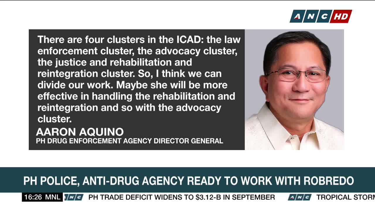 PH Police, Anti-Drug Agency ready to work with Robredo | ANC Highlights