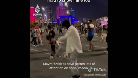 Hijabi football freestyler shows her skills in Qatar