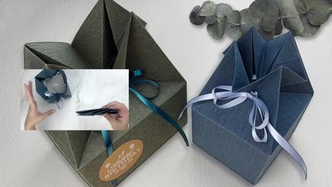 DIY Gift Wrapping - Origami Gift Packing With Ribbon Bow Tutorial