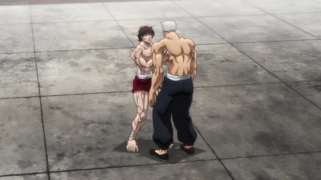 Baki Fights Cho at Kaioh Temple Arena Scene