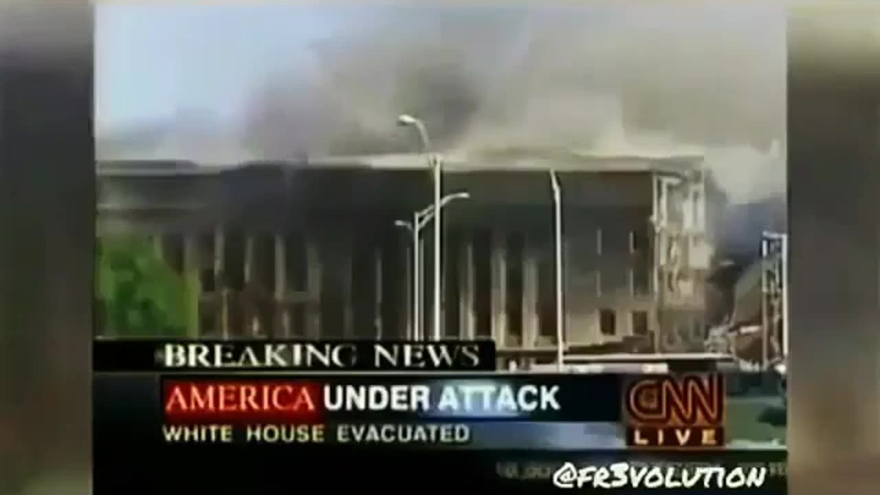 911 CNN live coverage of Pentagon, reporter sees no plane.