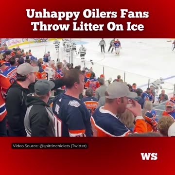 Unhappy Oilers Fans Throw Litter On Ice