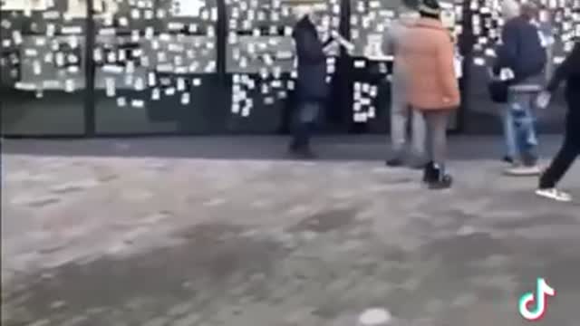 Leaving names of those who died outside the BBC office
