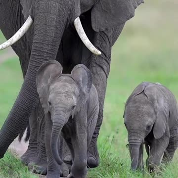 Mother Elephant save her Babys. Wildlife Safari Save the Elephants Wild Animal Nature