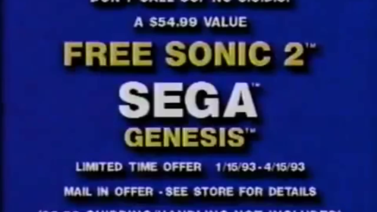 Sonic the Hedgehog 2 TV Commercial #1 for Sega Genesis #Sega #MegaDrive #MegaCD #SegaCD #SMS