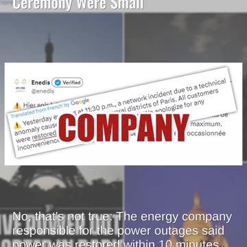 Fact Check: Power Outages In Paris Day After Olympics Opening Ceremony Were Small