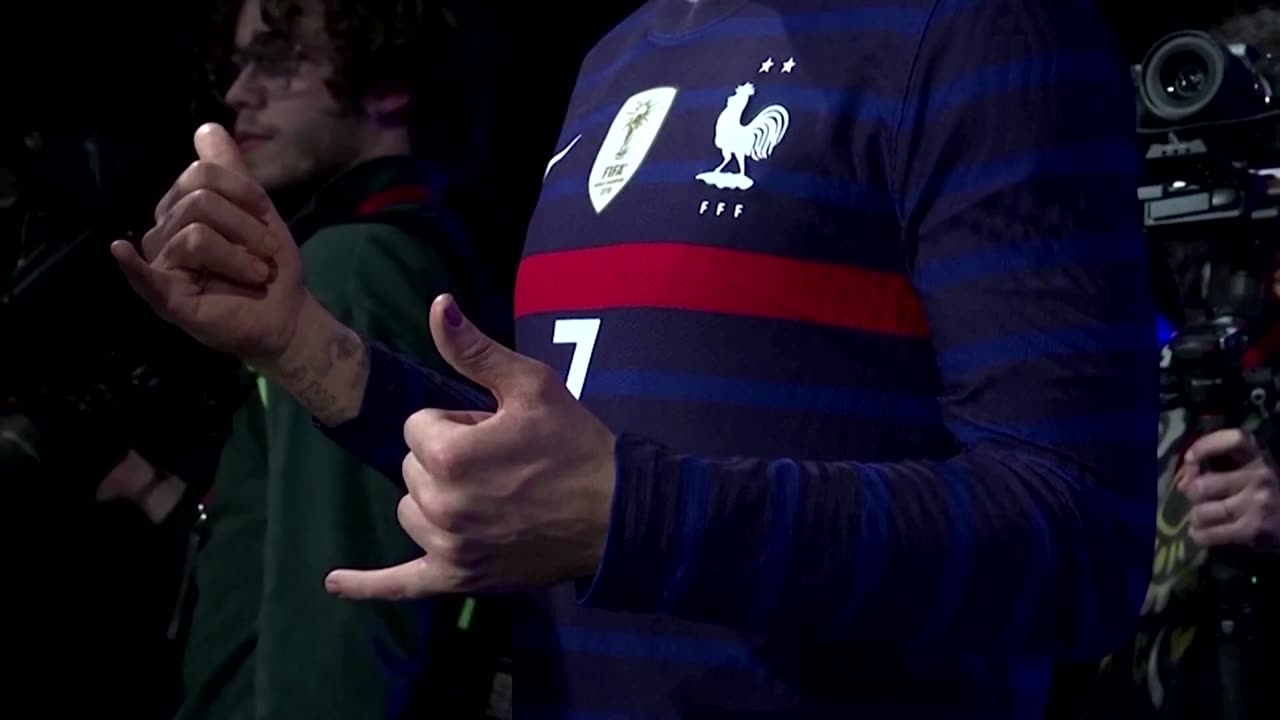 French soccer star Griezmann meets his wax double