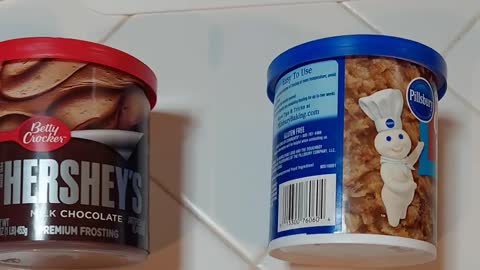 Tub of Coconut Pecan Cake Icing Hitting the Floor for No Reason