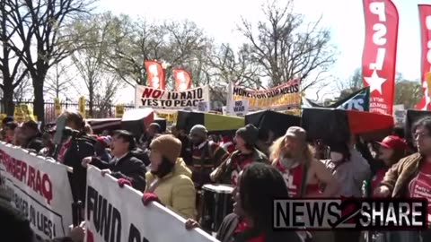 Anti-War protesters march coffins to White House