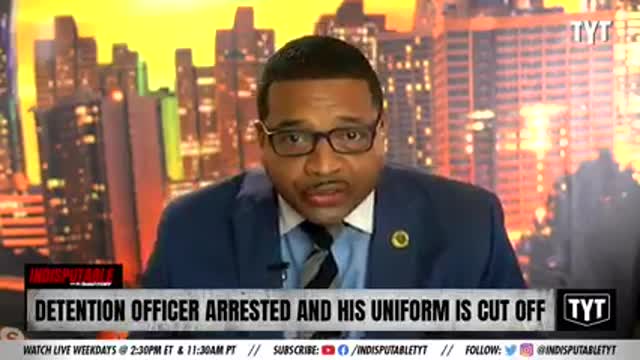 Officer arrested and look watch to see what happens.