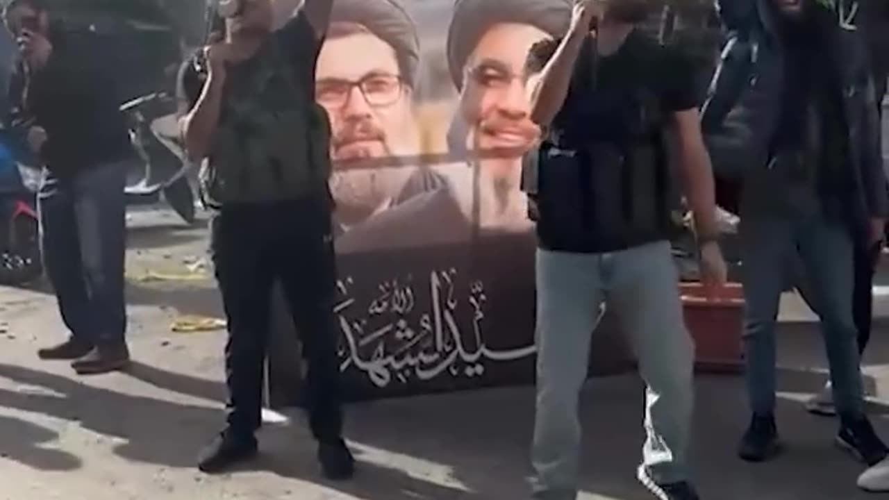 Hezbollah supporters celebrate the ceasefire