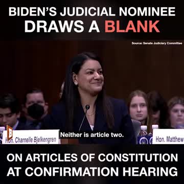 Biden's Judicial Nominee DRAWS A BLANK on Articles of Constitution at Confirmation Hearing