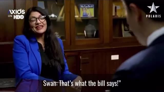 Rep. Rashida Tlaib raising eyebrows during this Axios interview