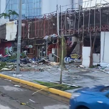 Severe destruction aftermath Hurricane Otis in Acapulco of Mexico