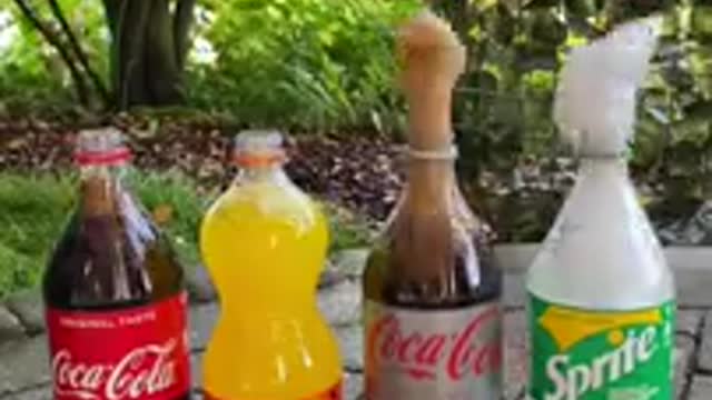 Coca Cola 2C Fanta 2C Sprite und Mentos Experiment