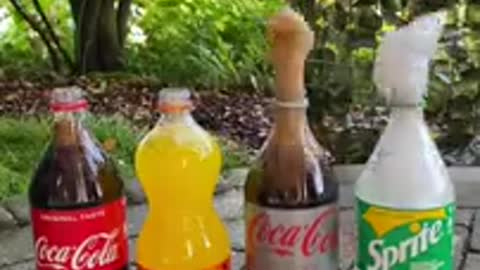 Coca Cola 2C Fanta 2C Sprite und Mentos Experiment