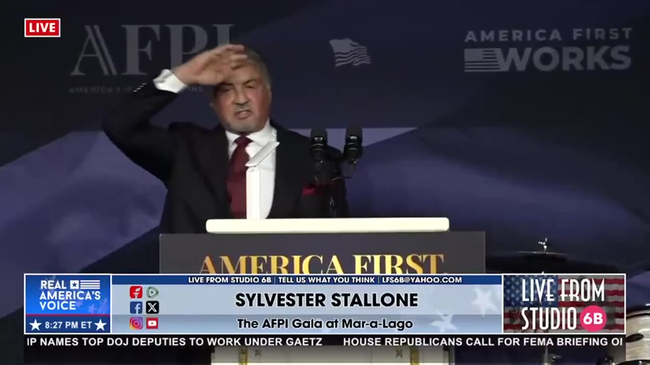 Sylvester Stallone: "Guess what? We got the 2nd George Washington [President Trump]! Congratulations!"