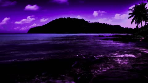 Relaxing Purple Ocean Waves - 3 Hours