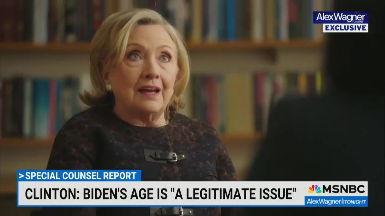 Hillary Clinton says Biden’s too old. I guess she thinks she has a chance...