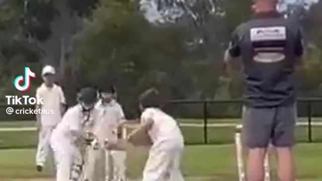 Kid take a wickets celebration