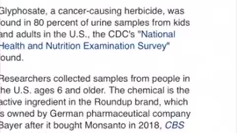 THIS MAY PISS YOU OFF - TESTS SHOW 80% OF THE U.S. HAS CANCER CAUSING "ROUND UP" IN THEIR URINE