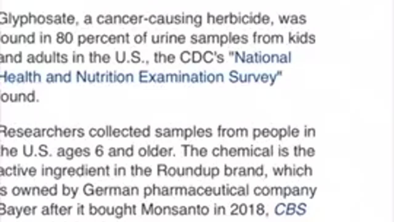 THIS MAY PISS YOU OFF - TESTS SHOW 80% OF THE U.S. HAS CANCER CAUSING "ROUND UP" IN THEIR URINE