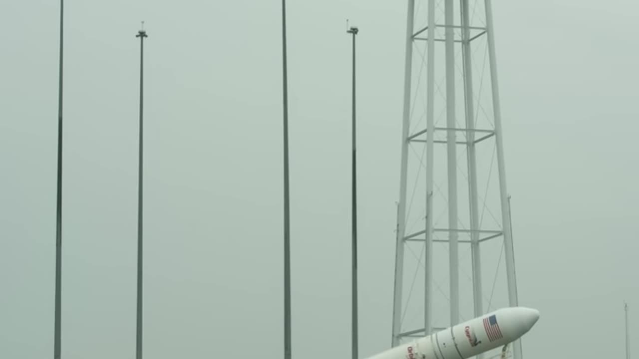 Antares Rocket Raised on Launch Pad