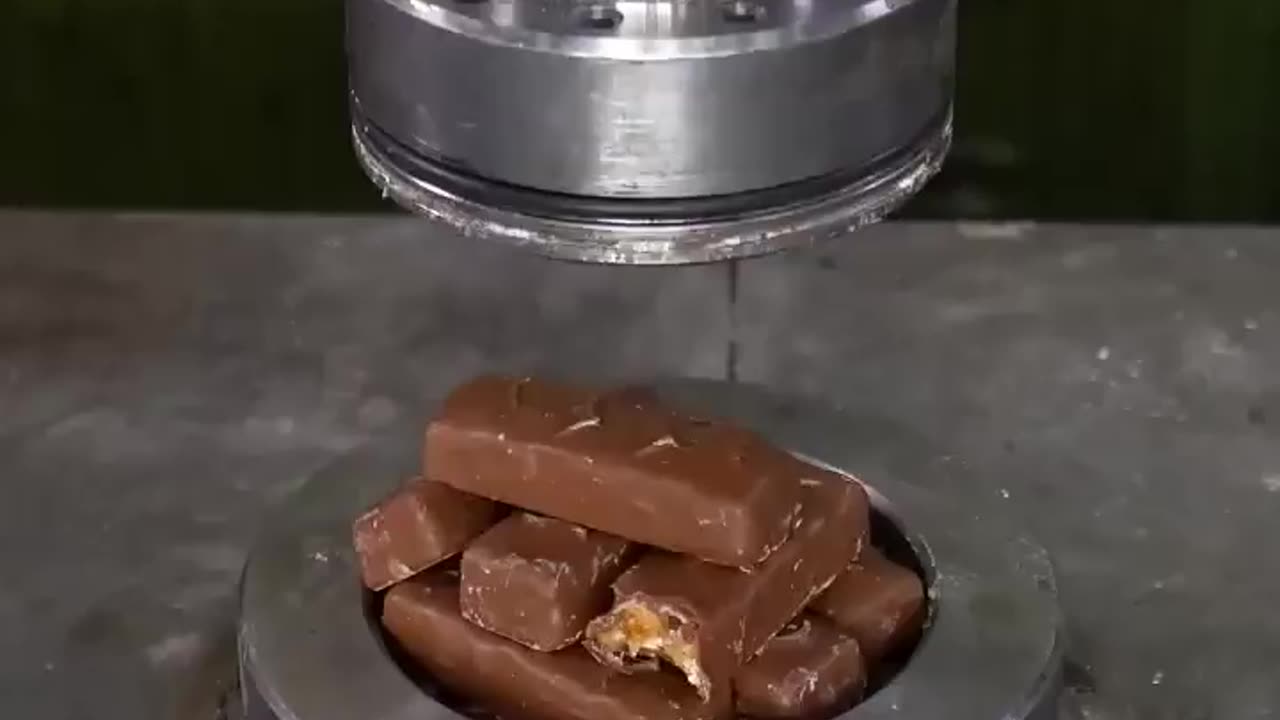 Reeses chocolate VS hydraulic press