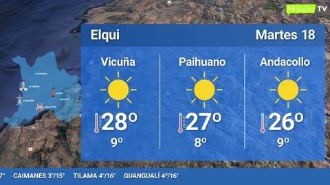 EL TIEMPO EN LA REGIÓN - MARTES 18 DE JULIO