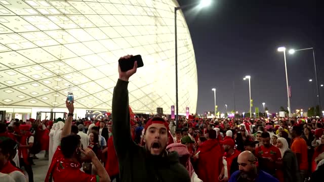 Morocco fans celebrate historic World Cup win