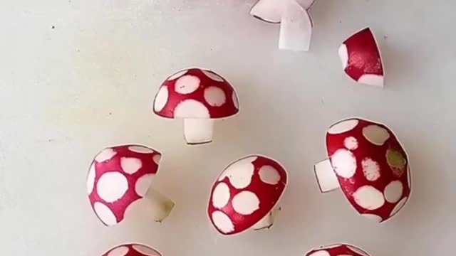 How to Make a Mushroom from Radishes 🍄