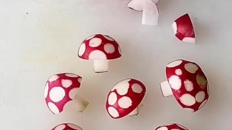 How to Make a Mushroom from Radishes 🍄