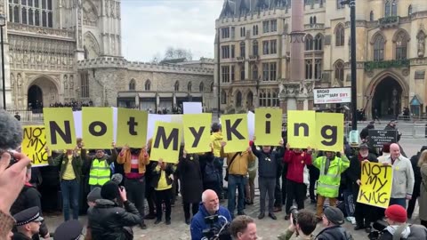 Anti-monarchists stage protest in London ahead of Commonwealth Day ceremony