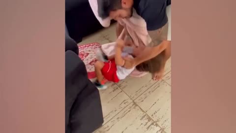 Funny Baby Moment : Happy Baby and Daddy Will Make You Laugh Hard-17